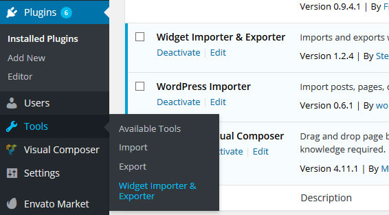 widgets-importer-menu